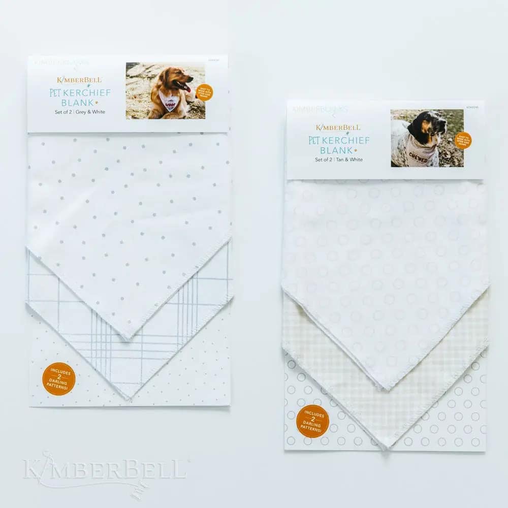 Pet Kerchief Embroidery Blanks, Set of 2, in Various Designs by Kimberbell