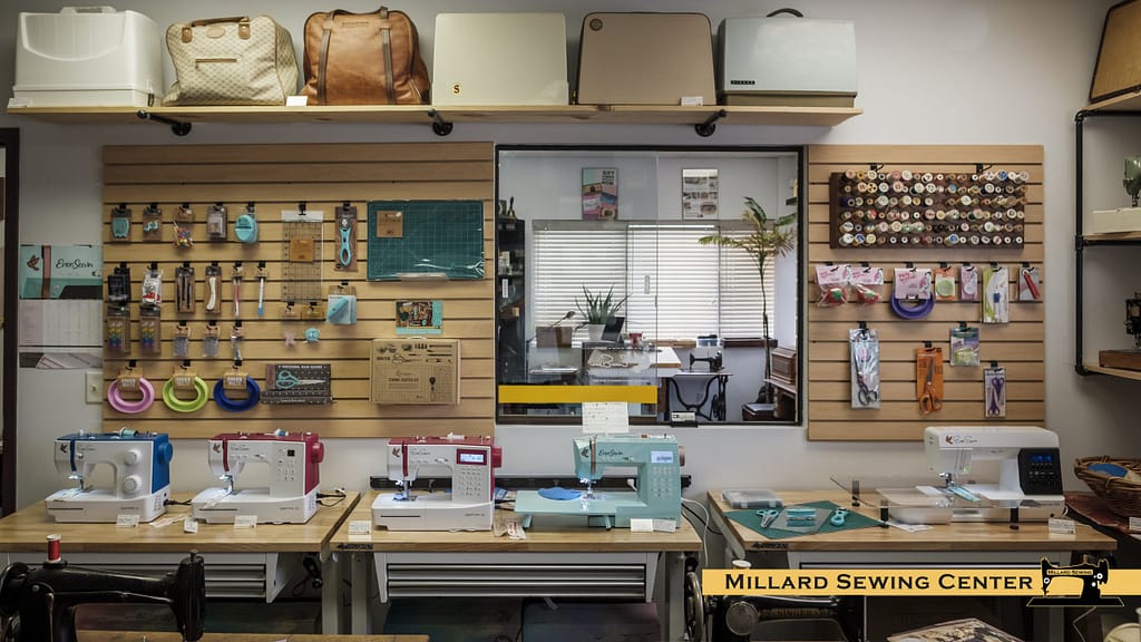 EverSewn Display inside Millard Sewing Center May 2021