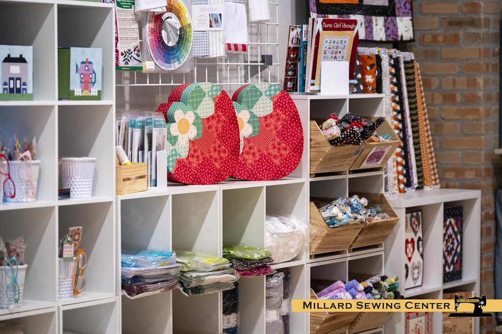 Millard Sewing Center Fabric and Tea Towel Display June 2026