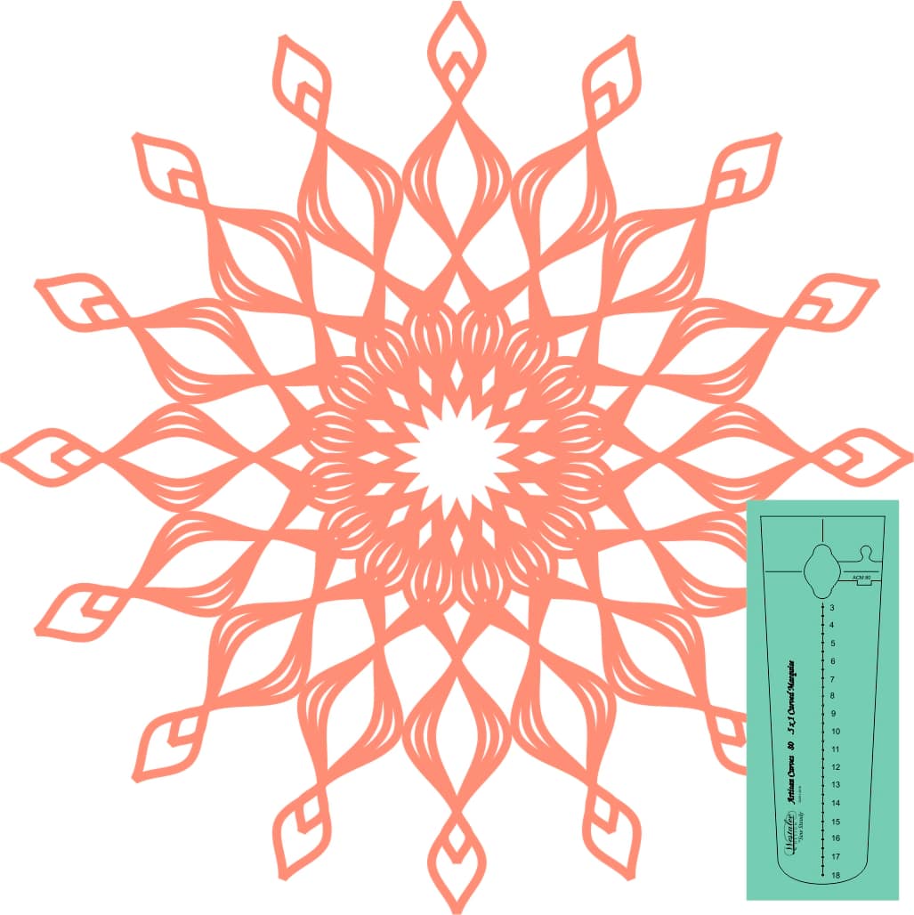 Quilting Template, Artisan Curved Marquise By Westalee Design - Image 2