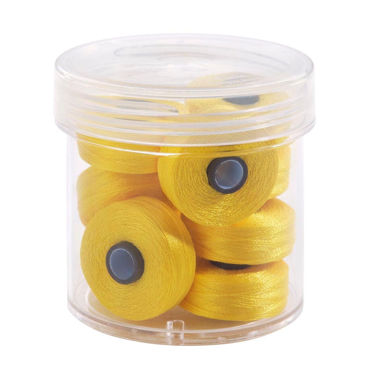 Pre-Wound Bobbins, M Class, Magna-Glide Delights 40wt Trilobal Polyester Thread in 80108 Bright Yellow by FilTec (10 Pack)