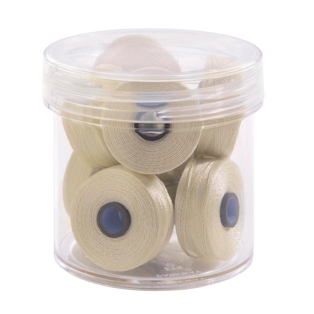 Pre-Wound Bobbins, M Class, Magna-Glide Delights 40wt Trilobal Polyester Thread in 20001 Cream by FilTec (10 Pack)