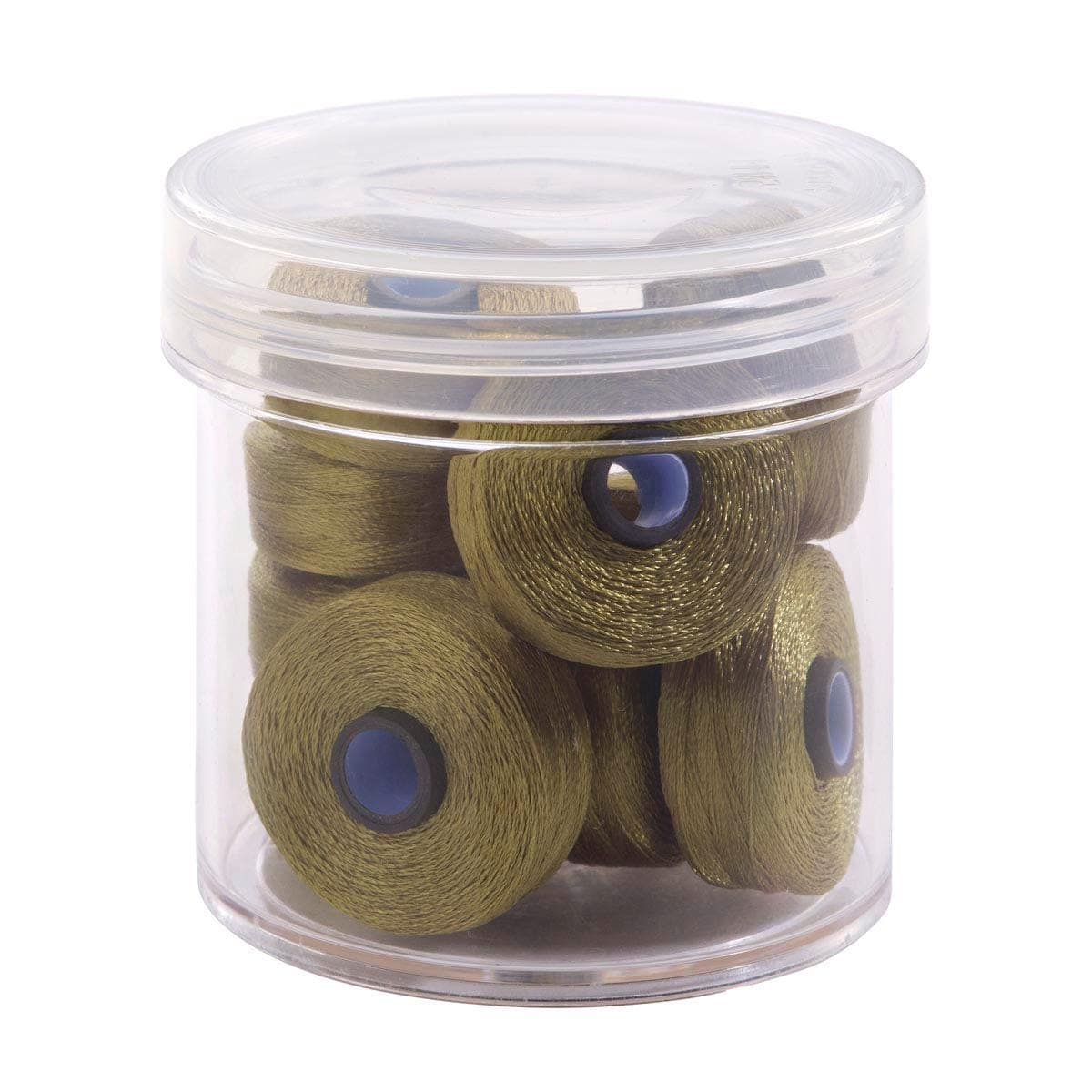 Pre-Wound Bobbins, M Class, Magna-Glide Delights 40wt Trilobal Polyester Thread in 65825 Light Olive by FilTec (10 Pack)