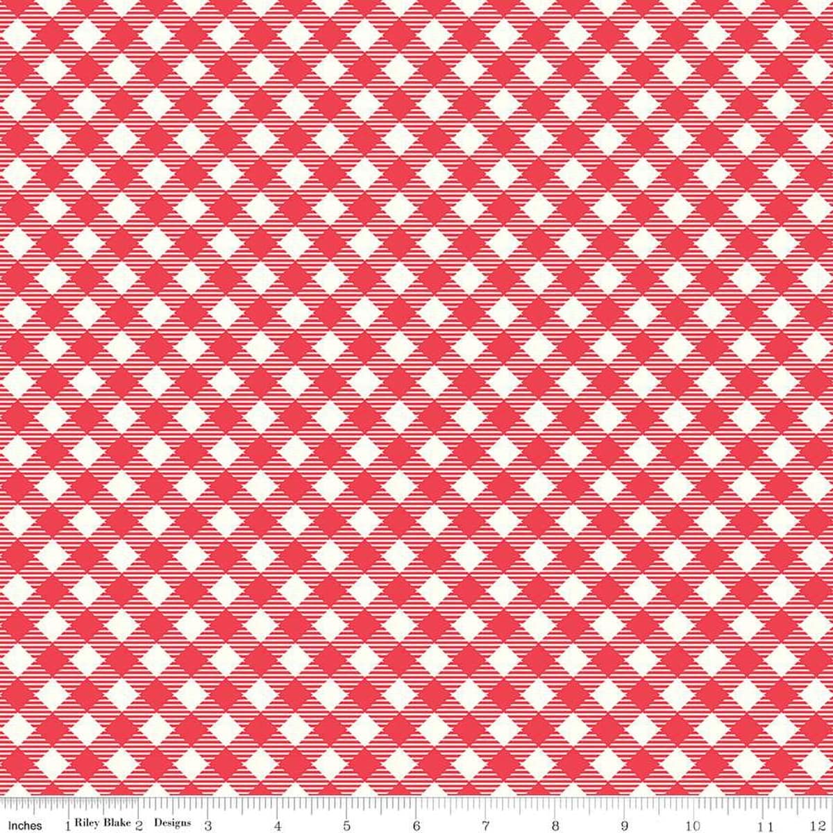Woven Cotton Fabric, 43"/44" Wide in Debbie Cayenne by Riley Blake Designs