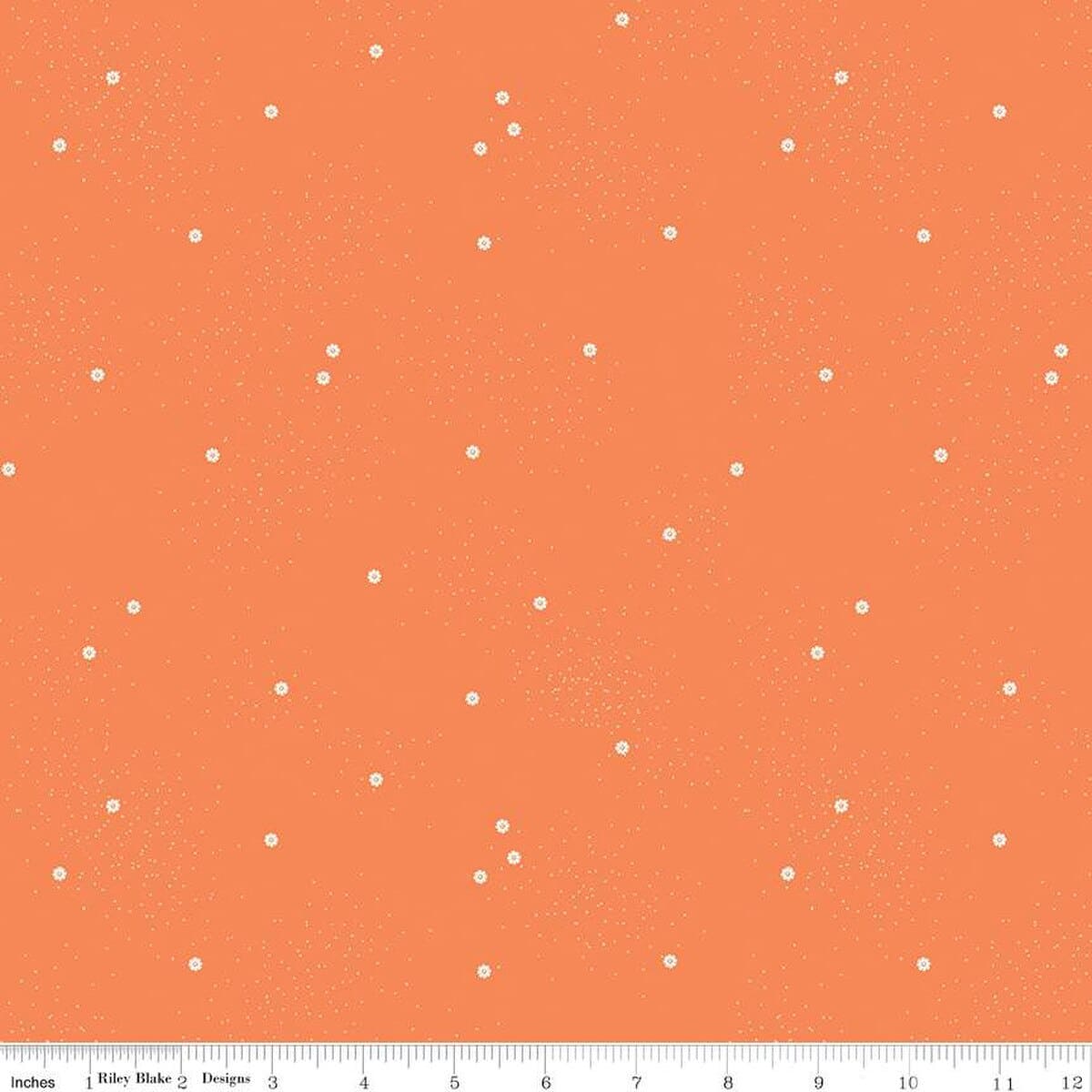 100% Cotton Fabric, 43"/44" Wide in Dainty Daisy Pumpkin by Riley Blake Designs