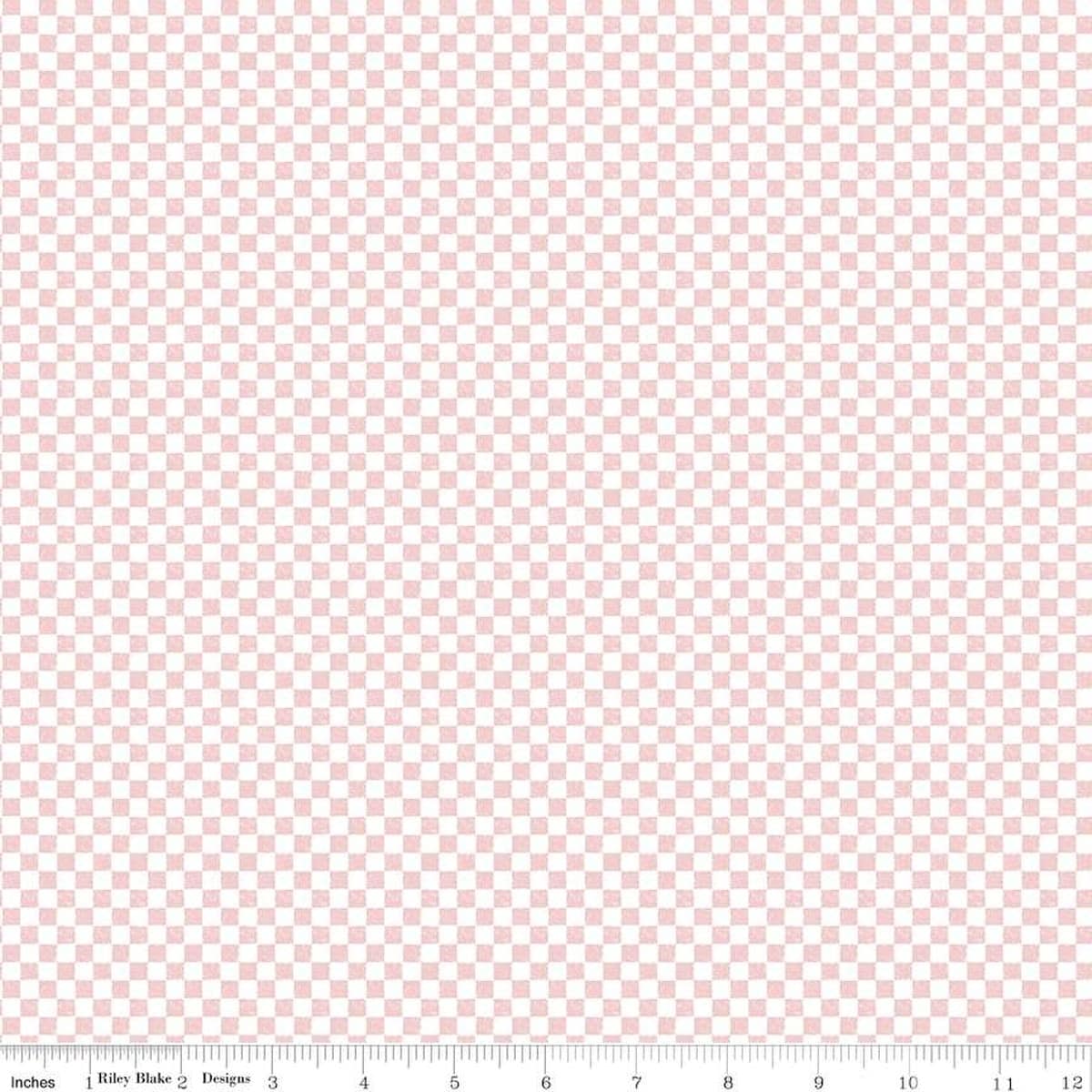 100% Cotton Fabric, 43"/44" Wide in Check Please! 1/4" Check Baby Pink by Riley Blake Designs