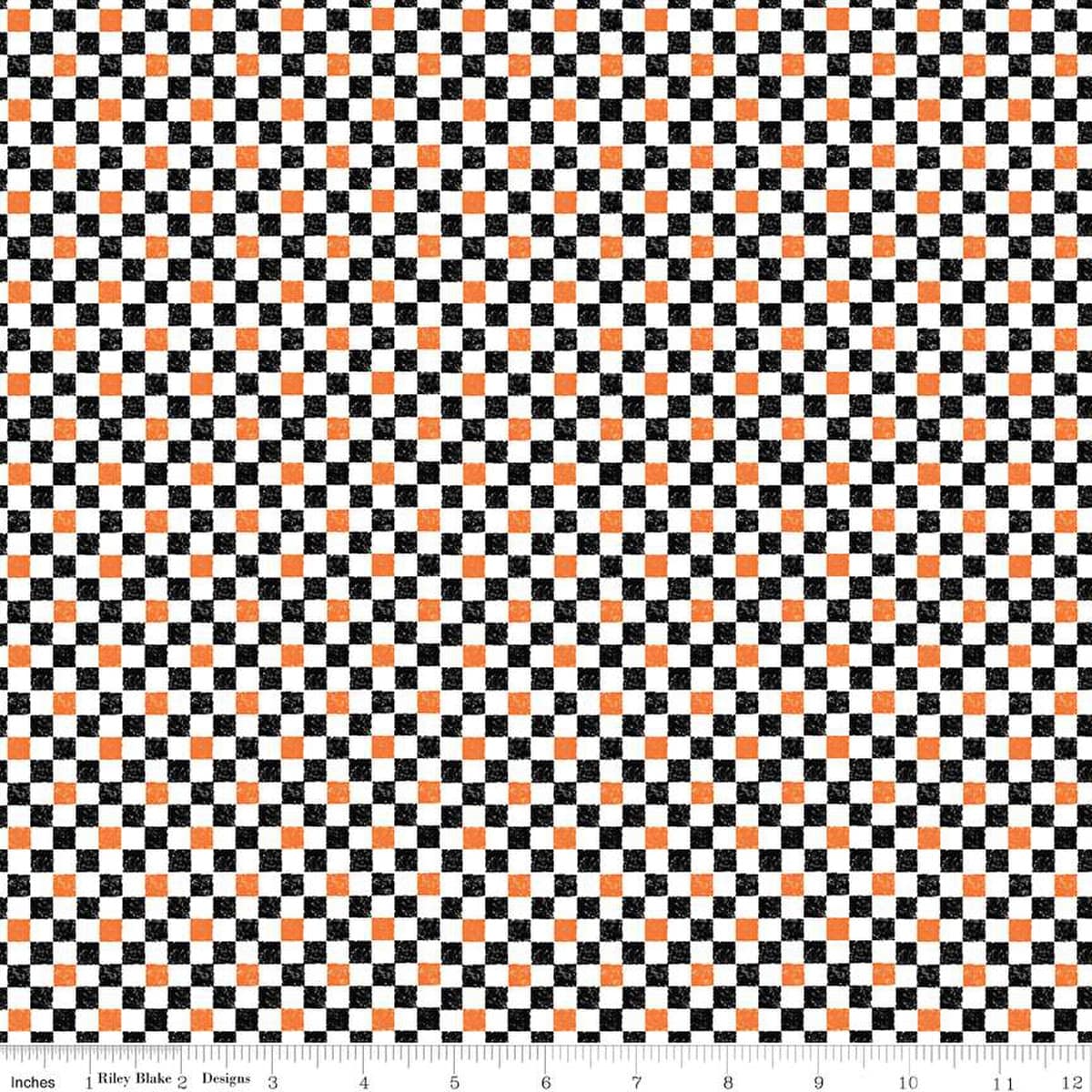 100% Cotton Fabric, 43"/44" Wide in Check Please! 1/4" Check Halloween by Riley Blake Designs