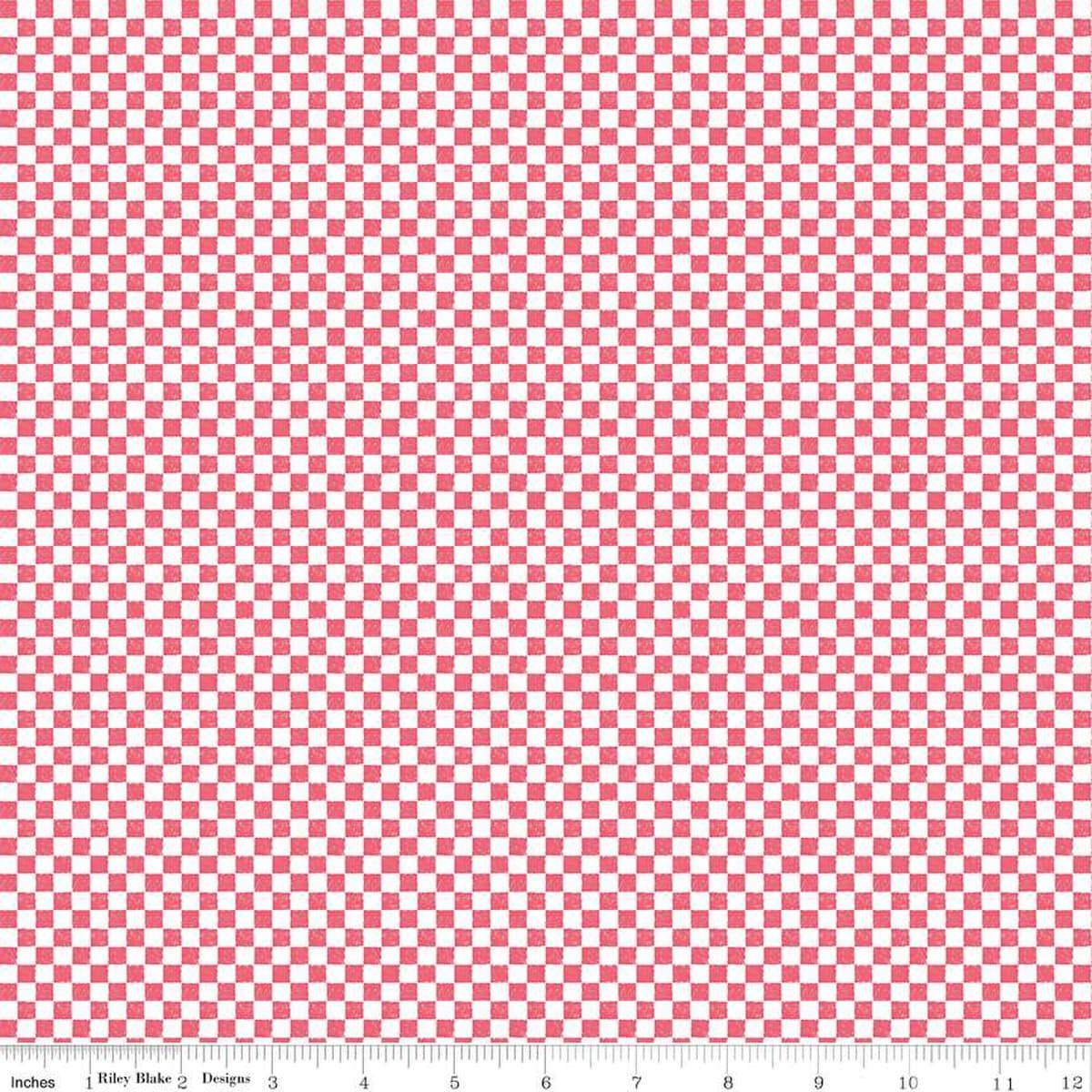 100% Cotton Fabric, 43"/44" Wide in Check Please! 1/4" Check Tea Rose by Riley Blake Designs