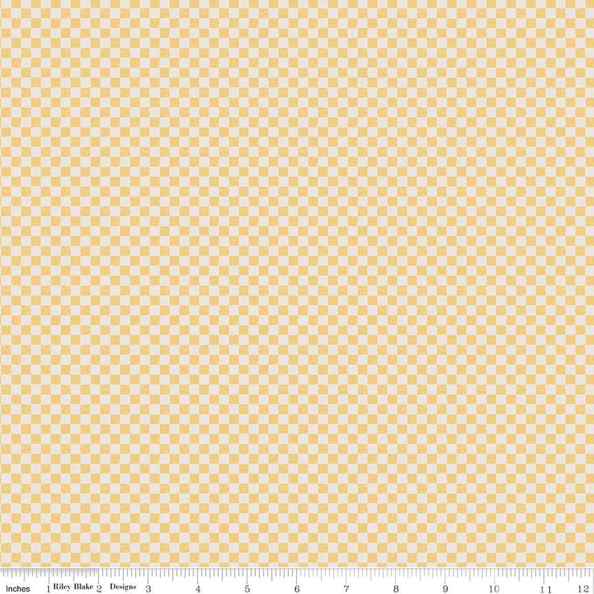 100% Cotton Fabric, 43"/44" Wide in Check Please! 1/4" Check on Ivory Honey by Riley Blake Designs