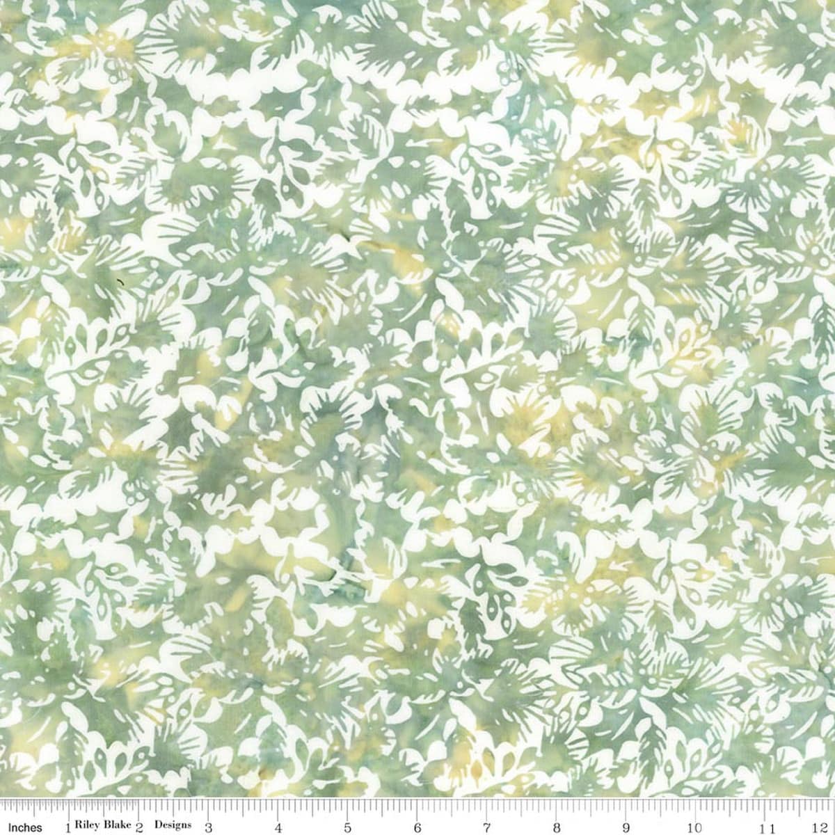 Cotton Fabric, 43"/44" Wide Batiks in Holiday Charm Whispery Sage by Riley Blake
