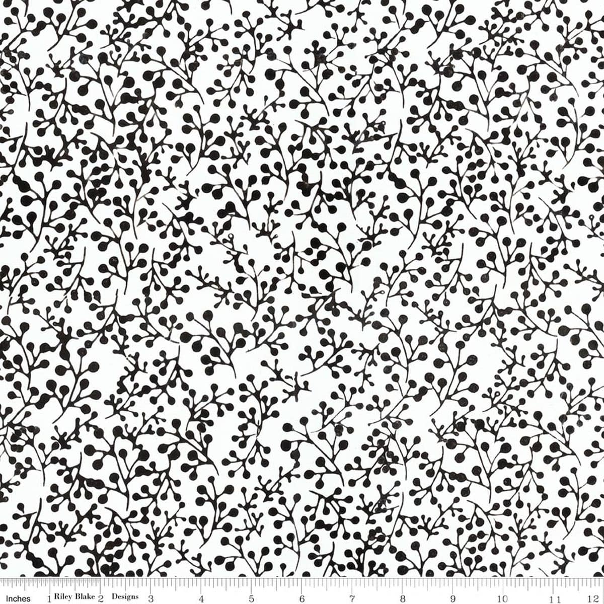 Cotton Fabric, 43"/44" Wide Batiks in Flora Noire Sprigs Brilliance by Riley Blake