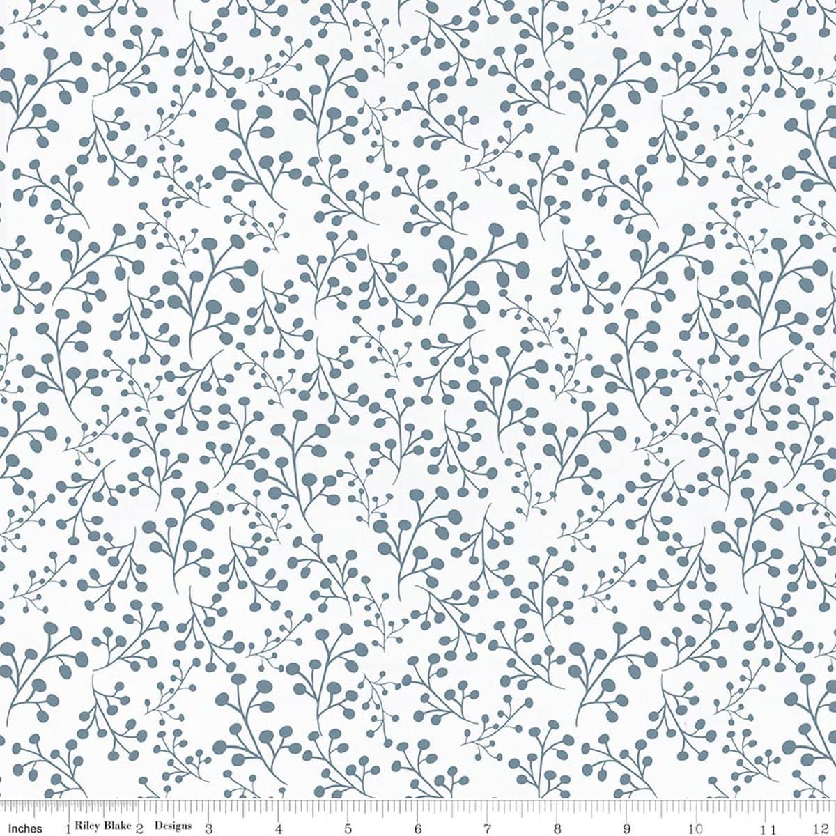 Cotton Fabric, 43"/44" Wide Batiks in Flora Noire Sprigs Mystic Skylight by Riley Blake