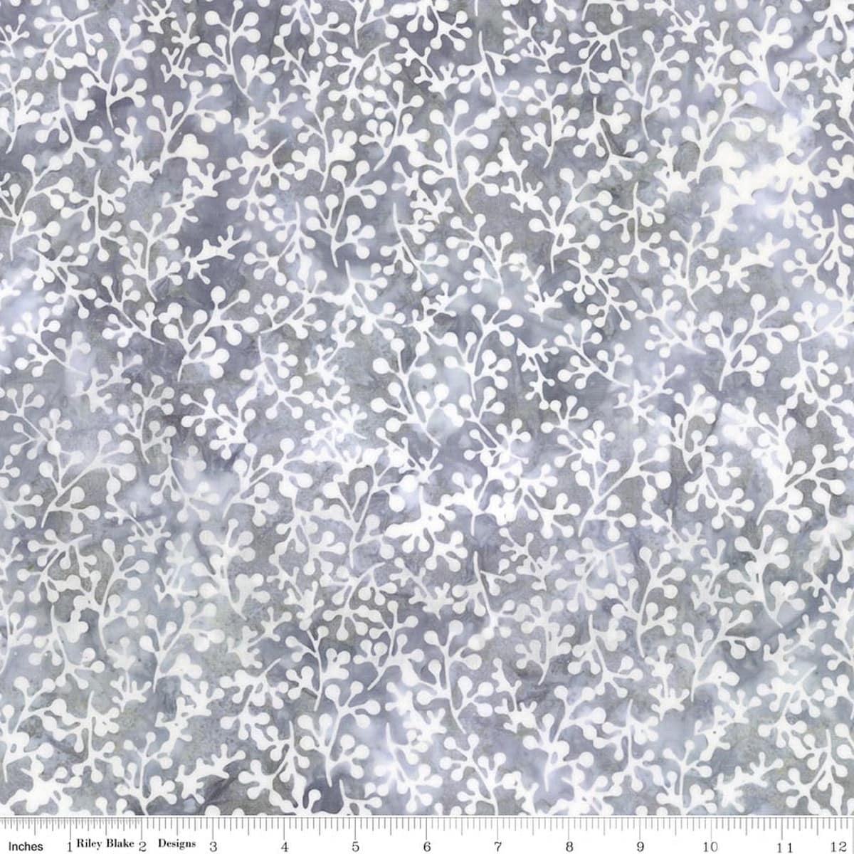 Cotton Fabric, 43"/44" Wide Batiks in Flora Noire Sprigs Dove by Riley Blake