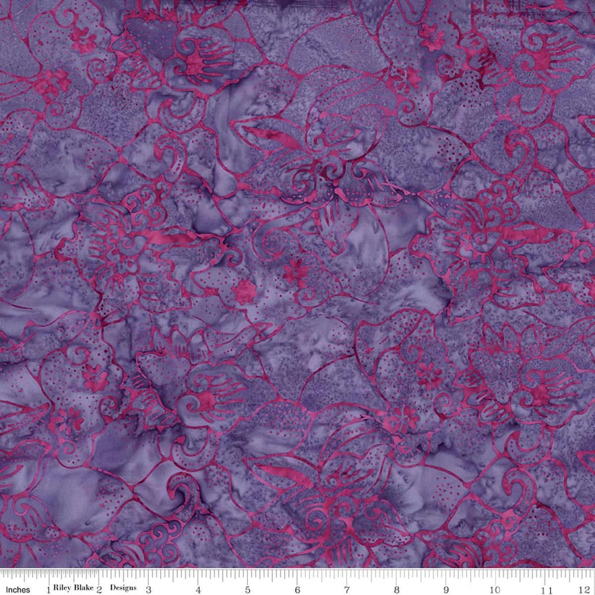 Cotton Fabric, 107"/108" Wide Back Batiks in Vibrant Pointillism Purple Outburst by Riley Blake