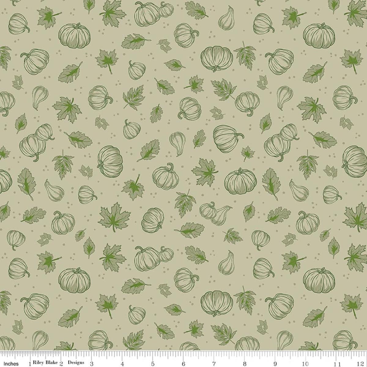 Cotton Fabric, 43"/44" Wide Cozy Autumn in Pumpkins Meadow by Riley Blake