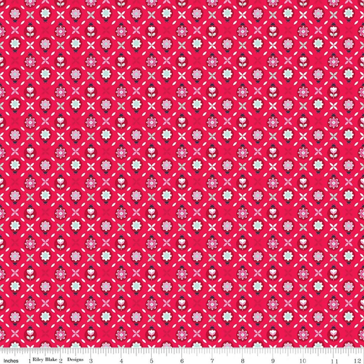 Cotton Fabric, 43"/44" Wide Chasing Rainbows in Cute as a Bug Fruit Punch by Riley Blake