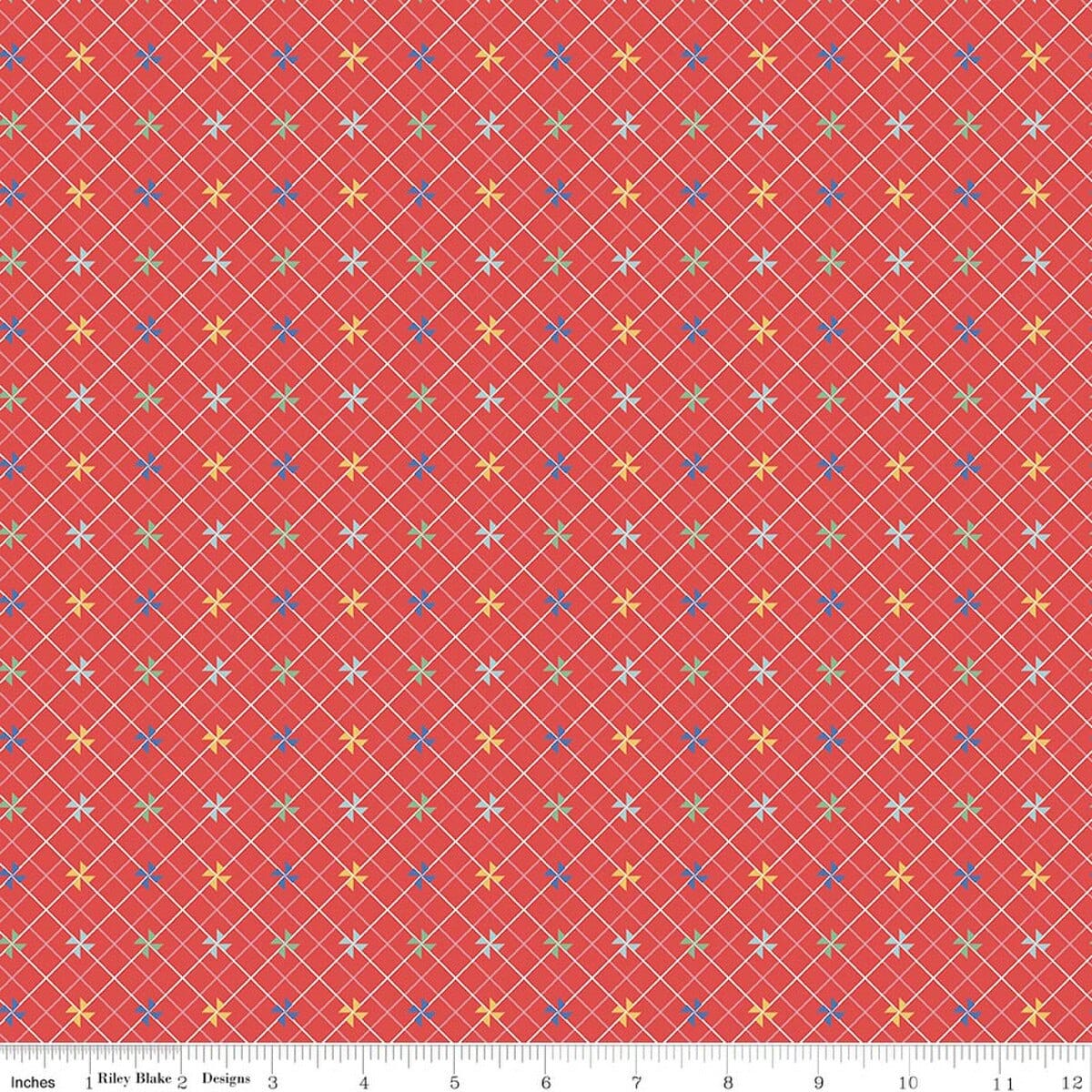 Cotton Fabric, 43"/44" Wide Dear Sweethearts in Pinwheels Red by Riley Blake Designs