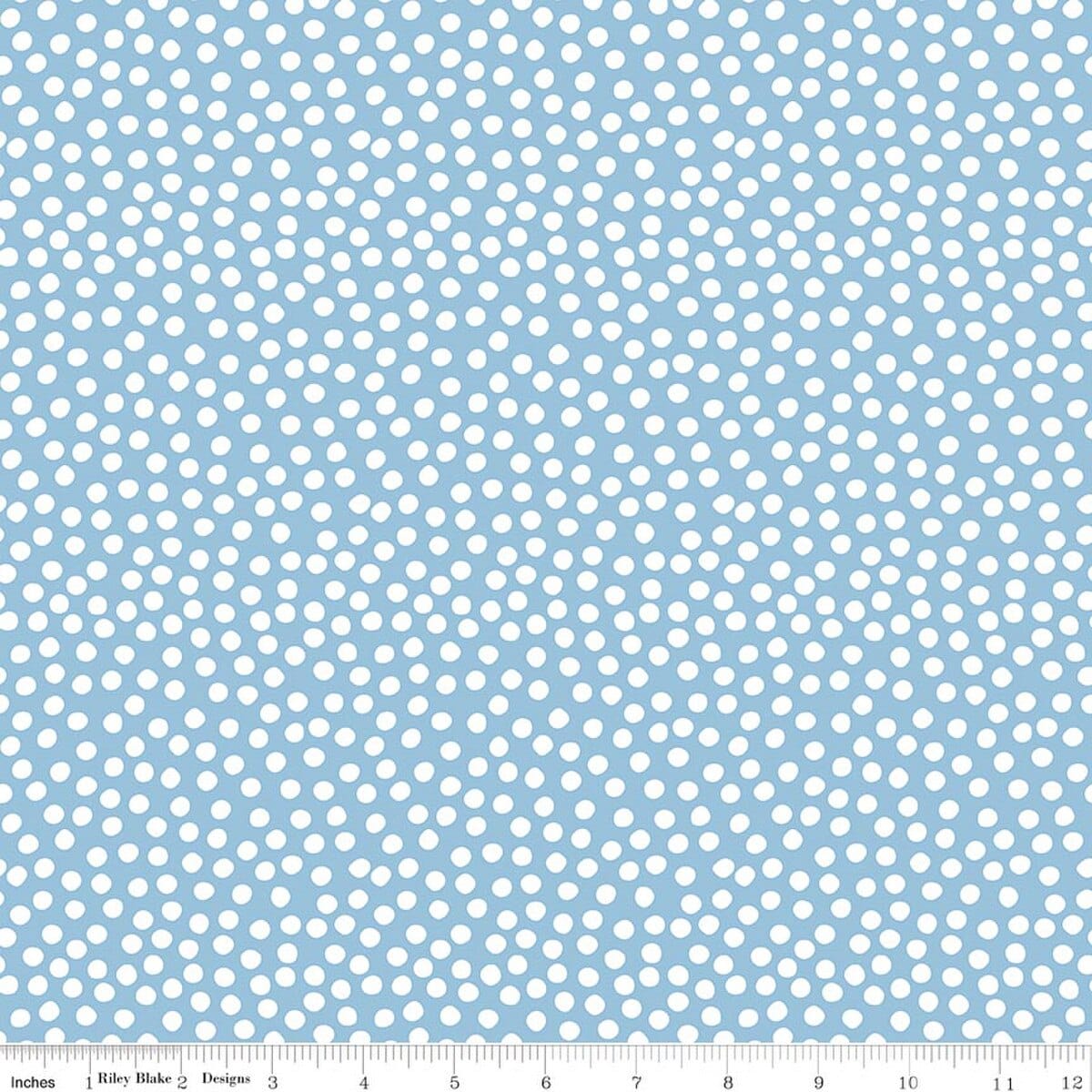 Cotton Fabric, 43"/44" Wide Dear Sweethearts in Scramble Dots Blue by Riley Blake Designs