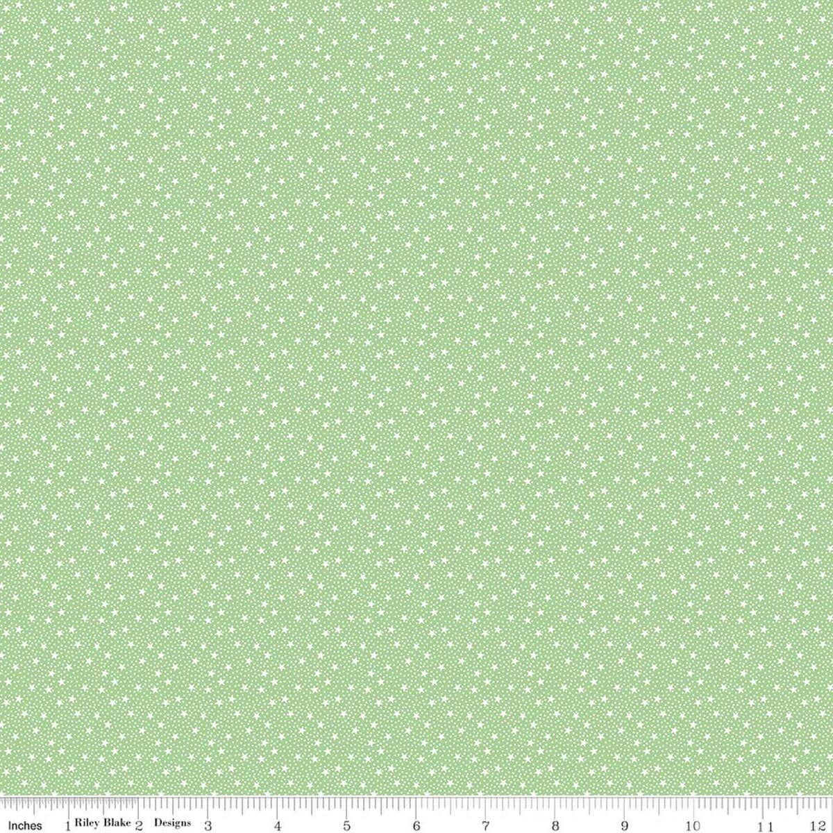 Cotton Fabric, 43"/44" Wide Dear Sweethearts in Star Dots Green by Riley Blake Designs