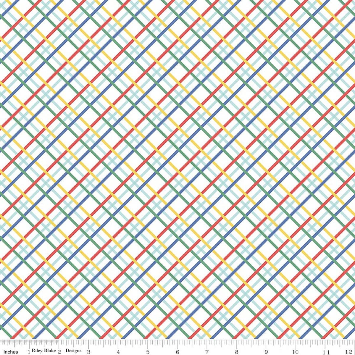 Cotton Fabric, 43"/44" Wide Dear Sweethearts in Plaid Multi by Riley Blake Designs