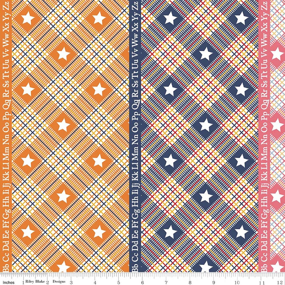 Cotton Fabric, 43"/44" Wide Dear Sweethearts in Star Plaid Multi by Riley Blake Designs