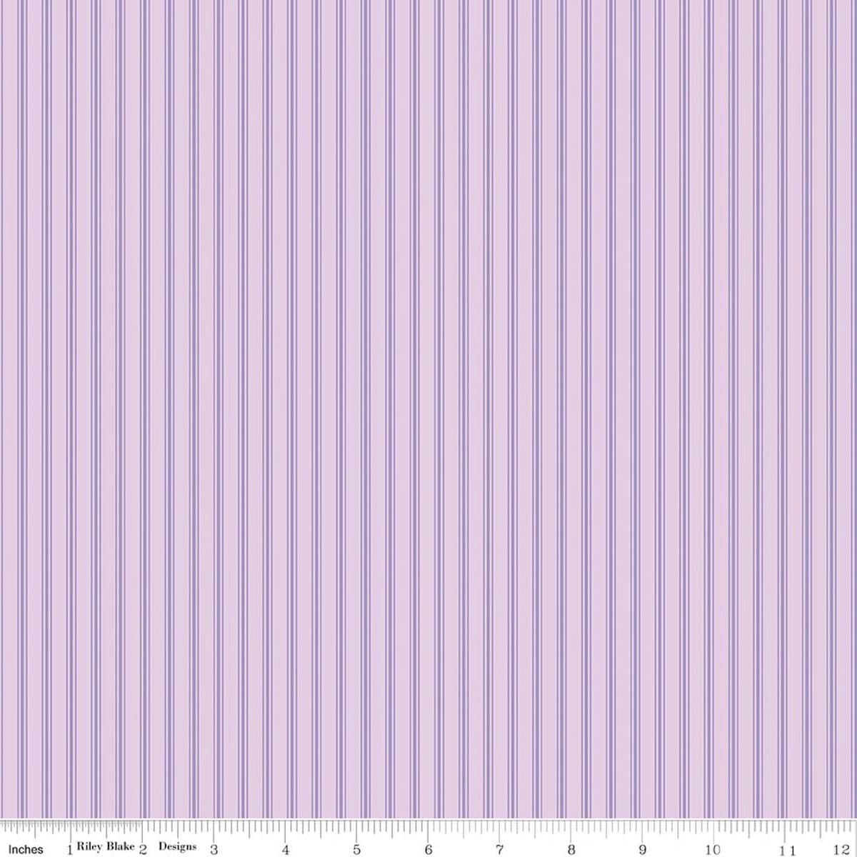 Cotton Fabric, 43"/44" Wide Sweet on You in Stripes Lavender by Riley Blake Designs