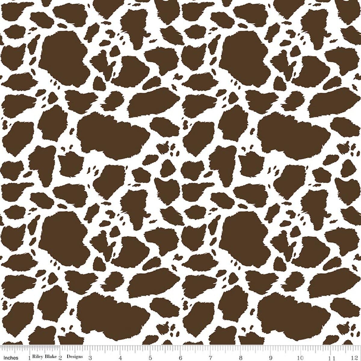 Cotton Fabric, 43"/44" Wide The Homestead in Cow Patches Brown by Riley Blake Designs