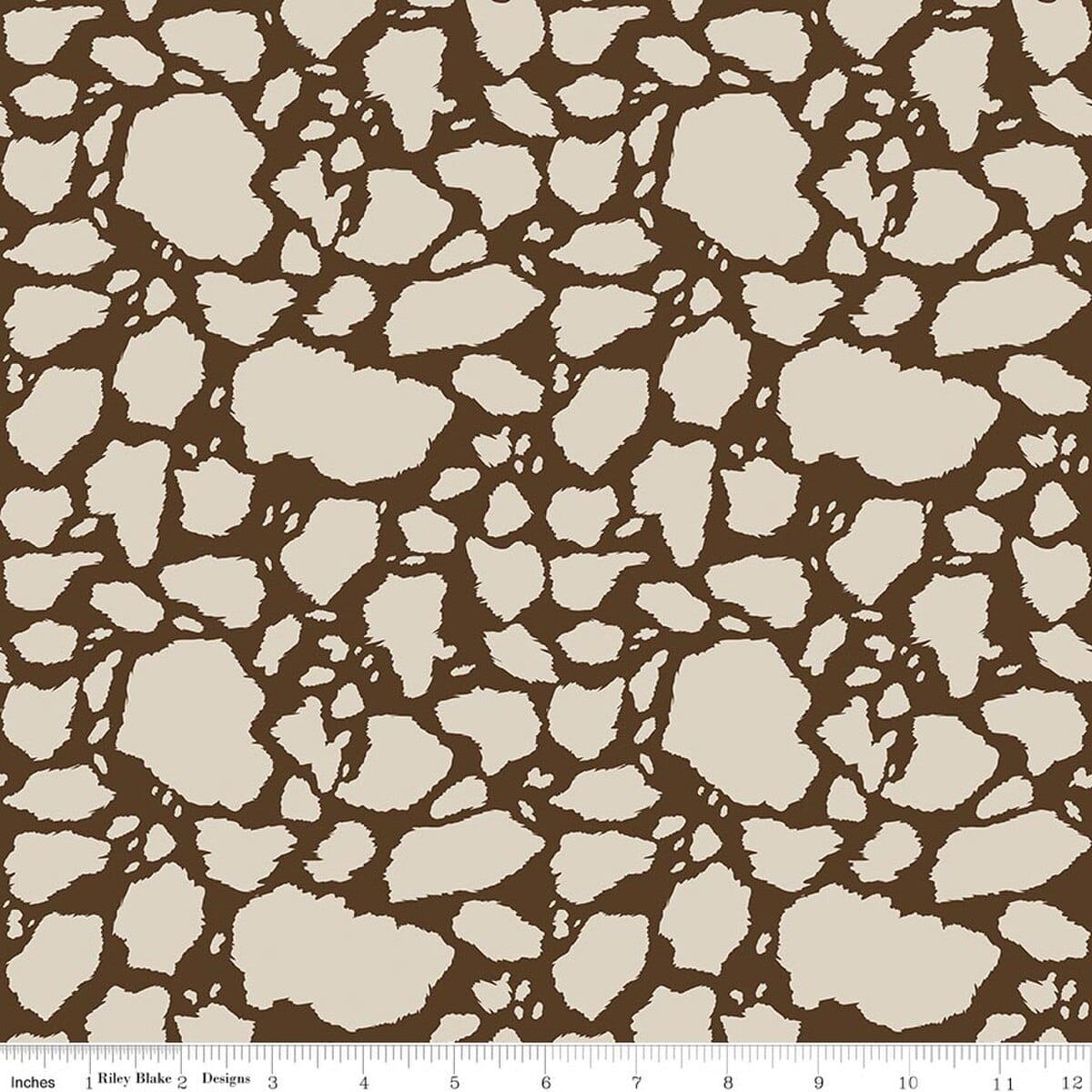 Cotton Fabric, 43"/44" Wide The Homestead in Cow Patches Tan by Riley Blake Designs