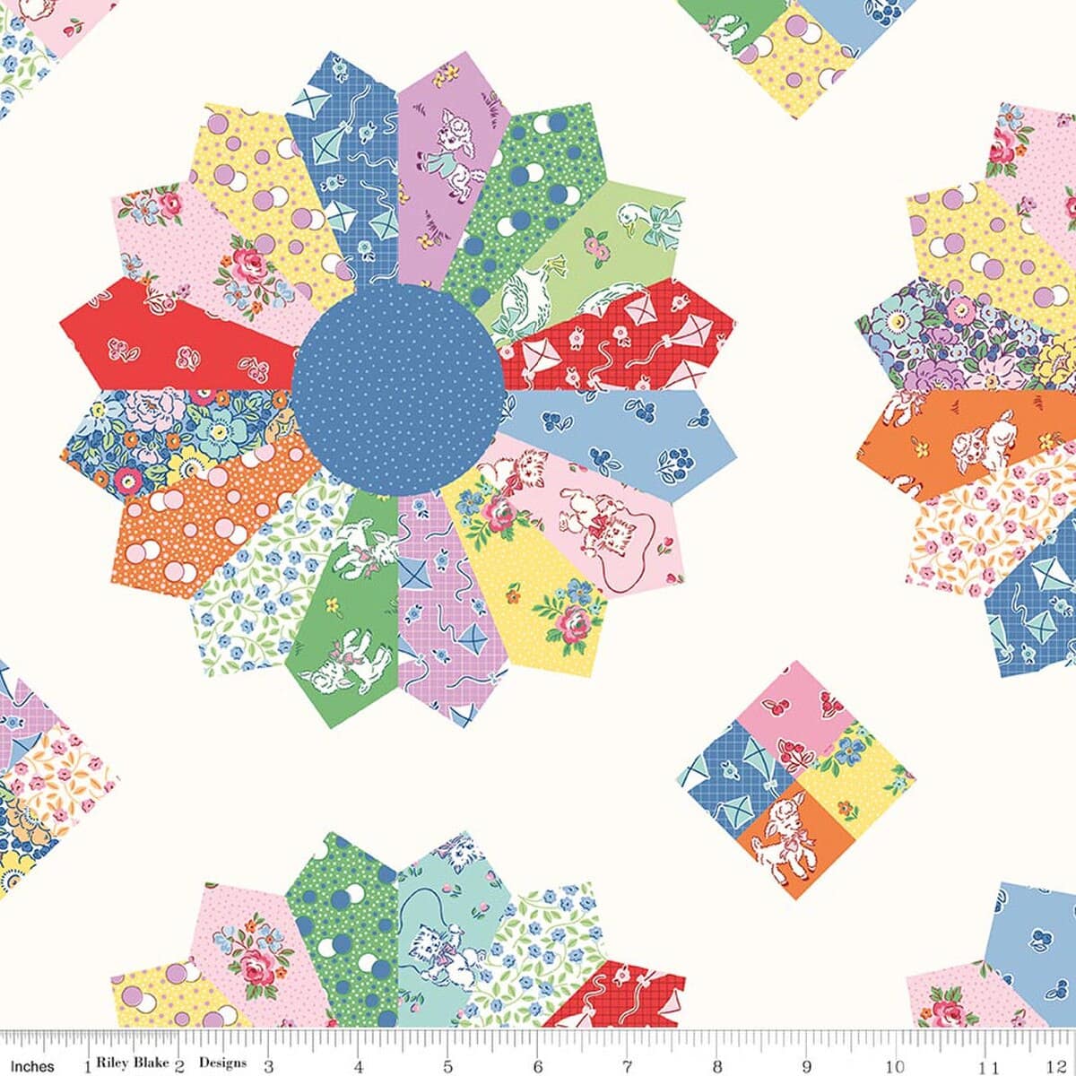 Cotton Fabric, 43"/44" Wide Traditional 30's in Cheater Print Multi by Riley Blake Designs