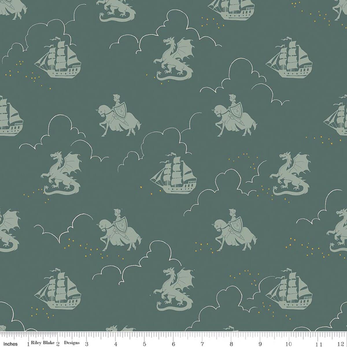 Cotton Fabric, 43"/44" Wide Story Land in In the Knight Forest by Riley Blake Designs