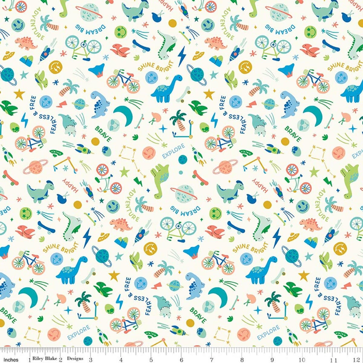 Cotton Fabric, 43"/44" Wide Brave Your Way in Wild and Free Cloud by Riley Blake Designs
