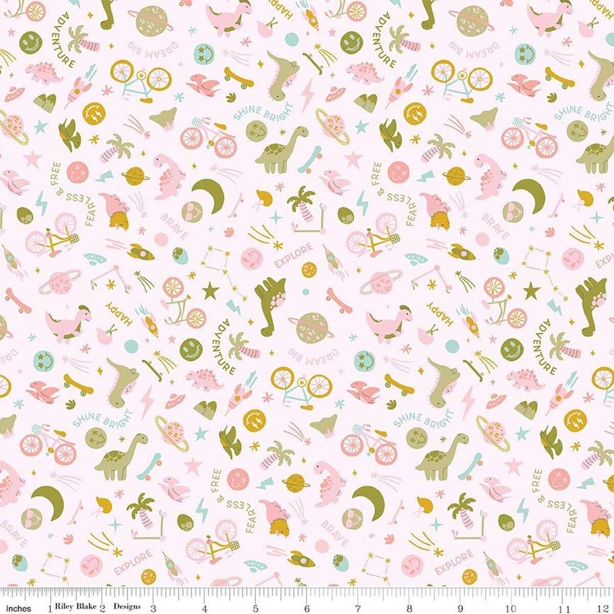 Cotton Fabric, 43"/44" Wide Brave Your Way in Wild and Free Petal by Riley Blake Designs