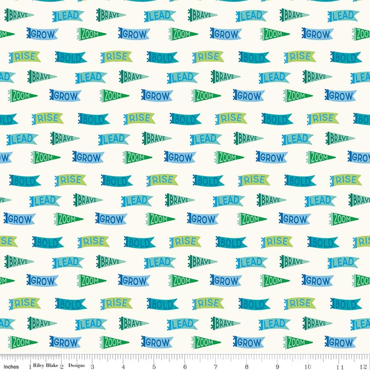 Cotton Fabric, 43"/44" Wide Brave Your Way in Brave Banners Mint by Riley Blake Designs