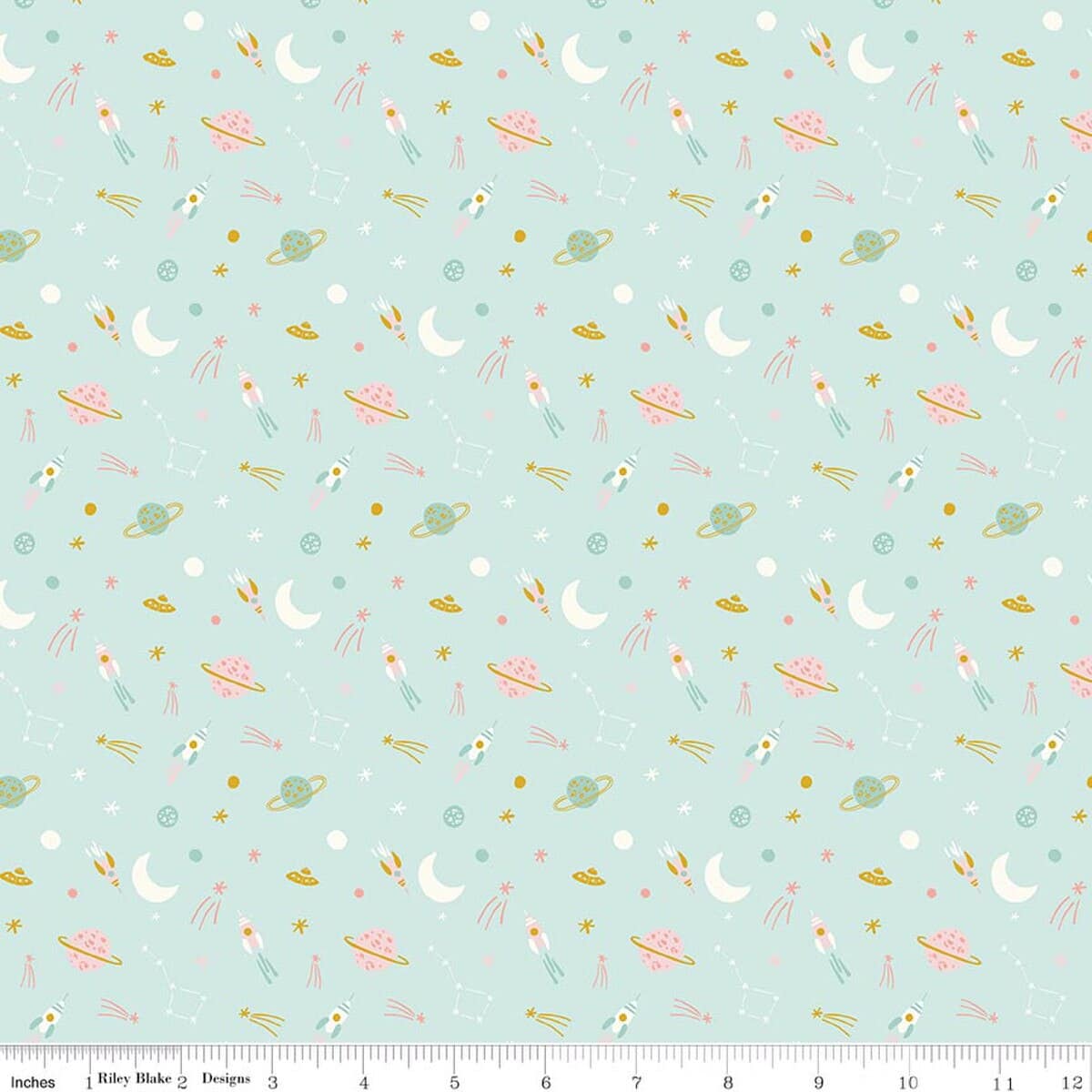 Cotton Fabric, 43"/44" Wide Brave Your Way in To the Moon Songbird by Riley Blake Designs
