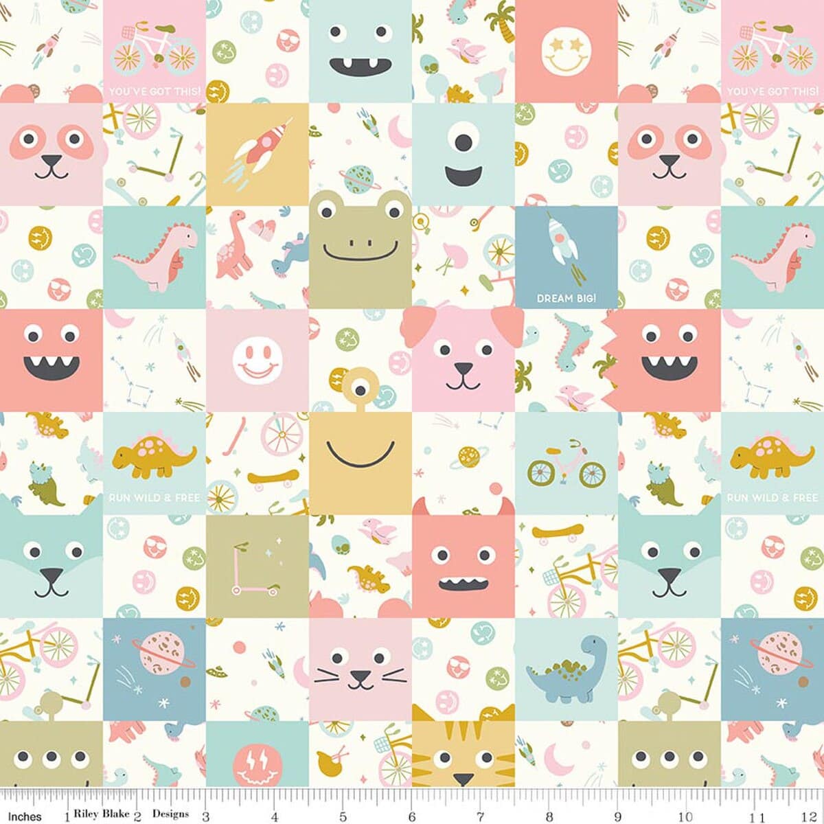 Cotton Fabric, 43"/44" Wide Brave Your Way in Cheater Print Petal by Riley Blake Designs