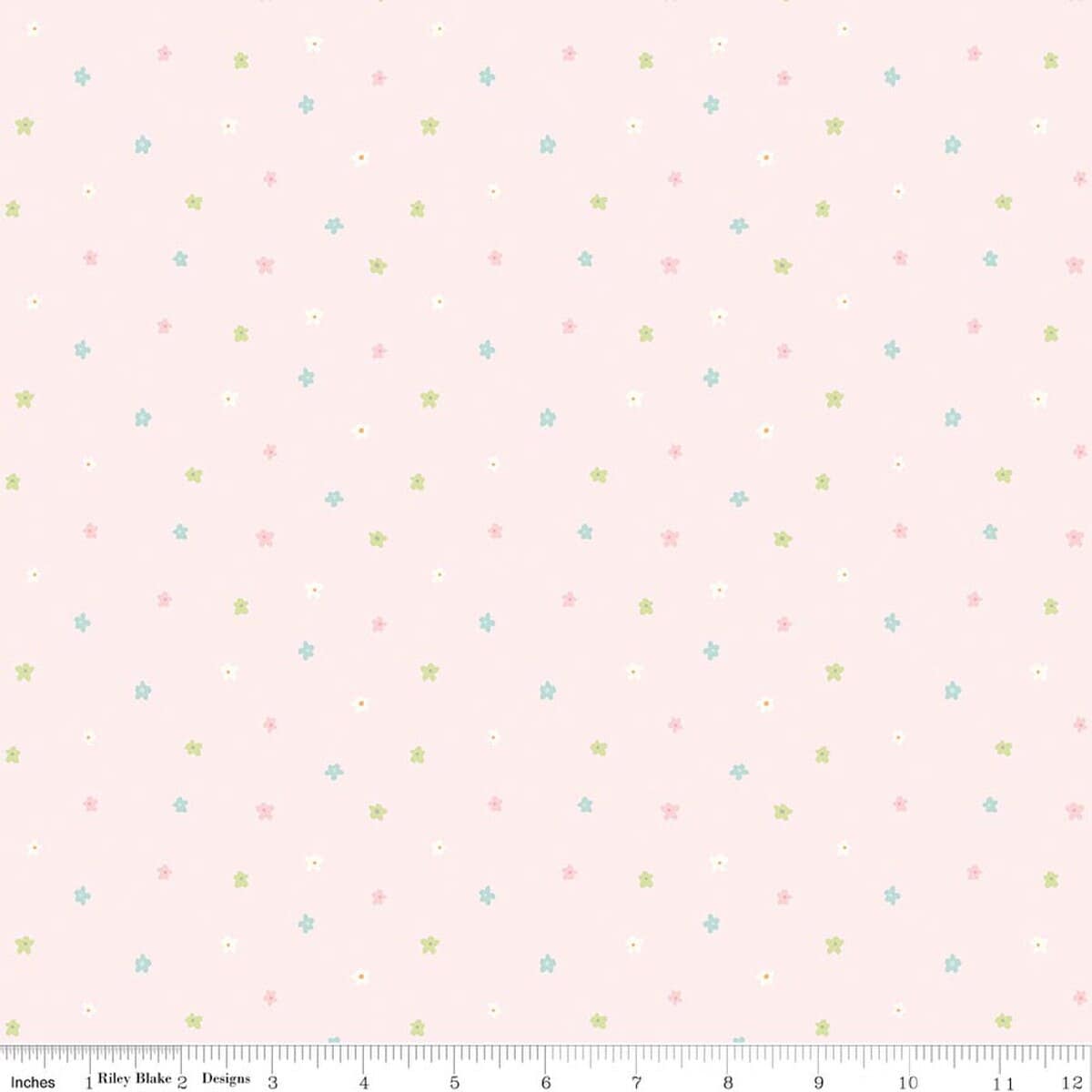Cotton Fabric, 43"/44" Wide Little Posies in Ditsy Pink by Riley Blake Designs