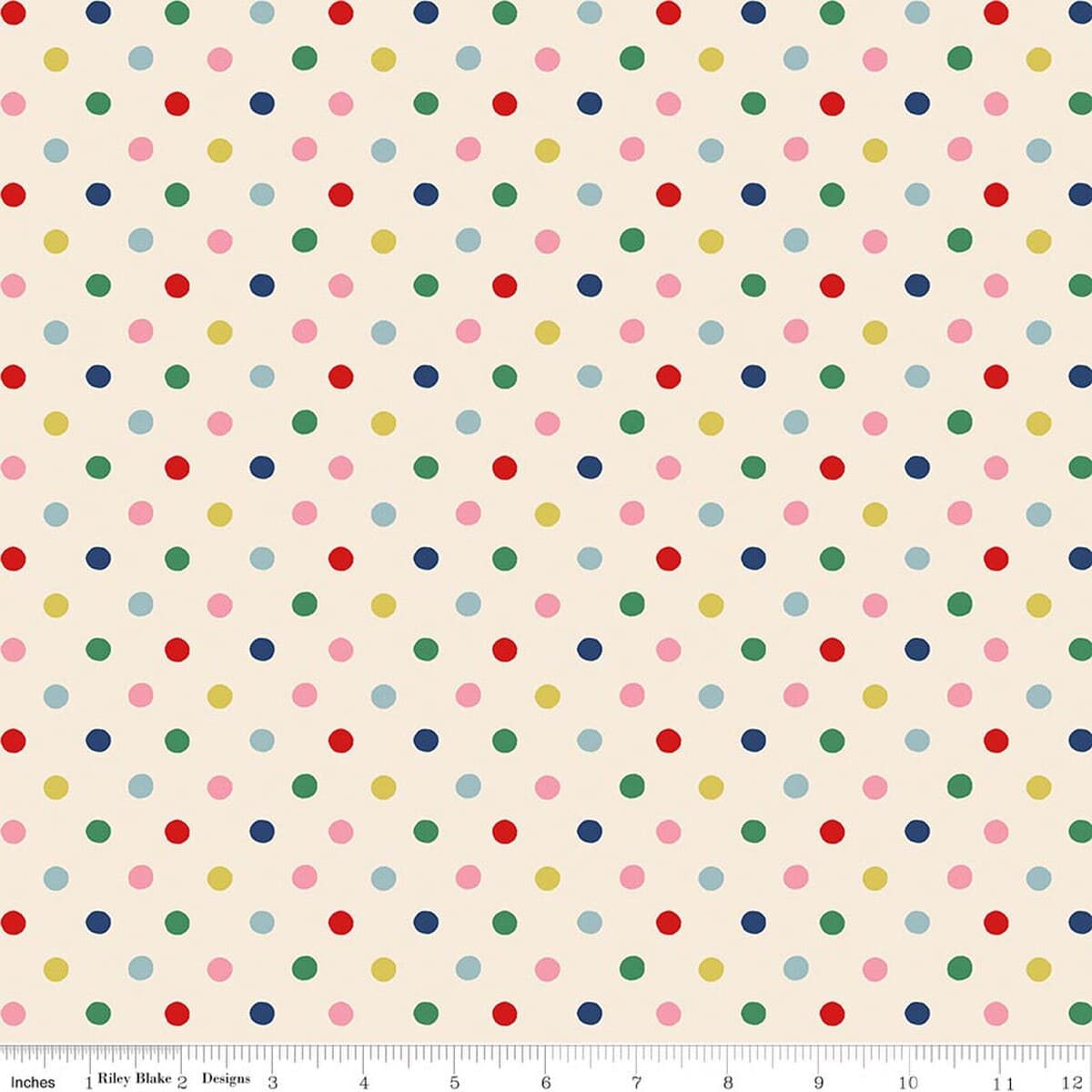 Cotton Fabric, 43"/44" Wide Cath Kidston® Signature Collection in Button Spot Multi by Riley Blake Designs
