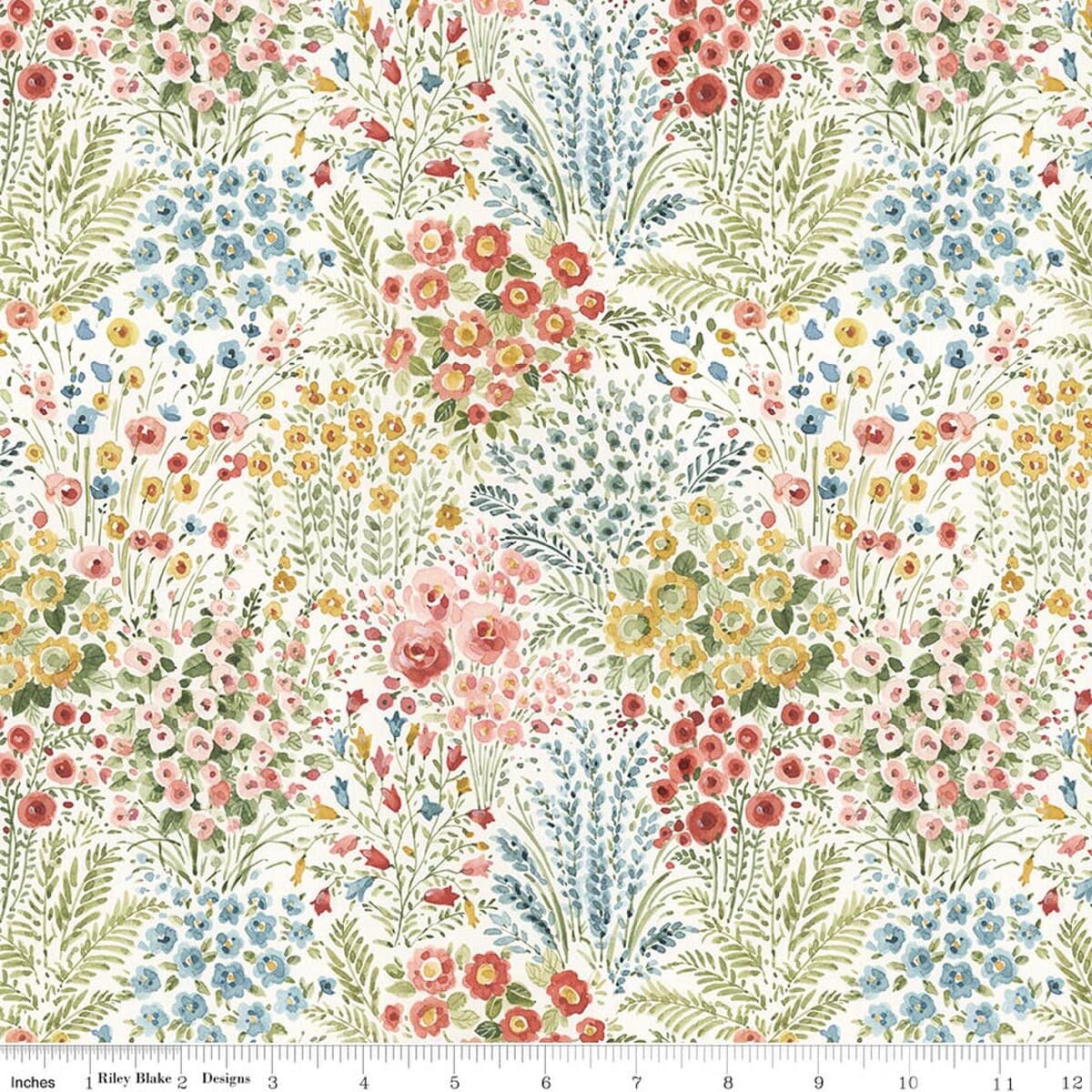 Cotton Fabric, 43"/44" Wide Blissful Moments in Meadow Cream by Riley Blake Designs