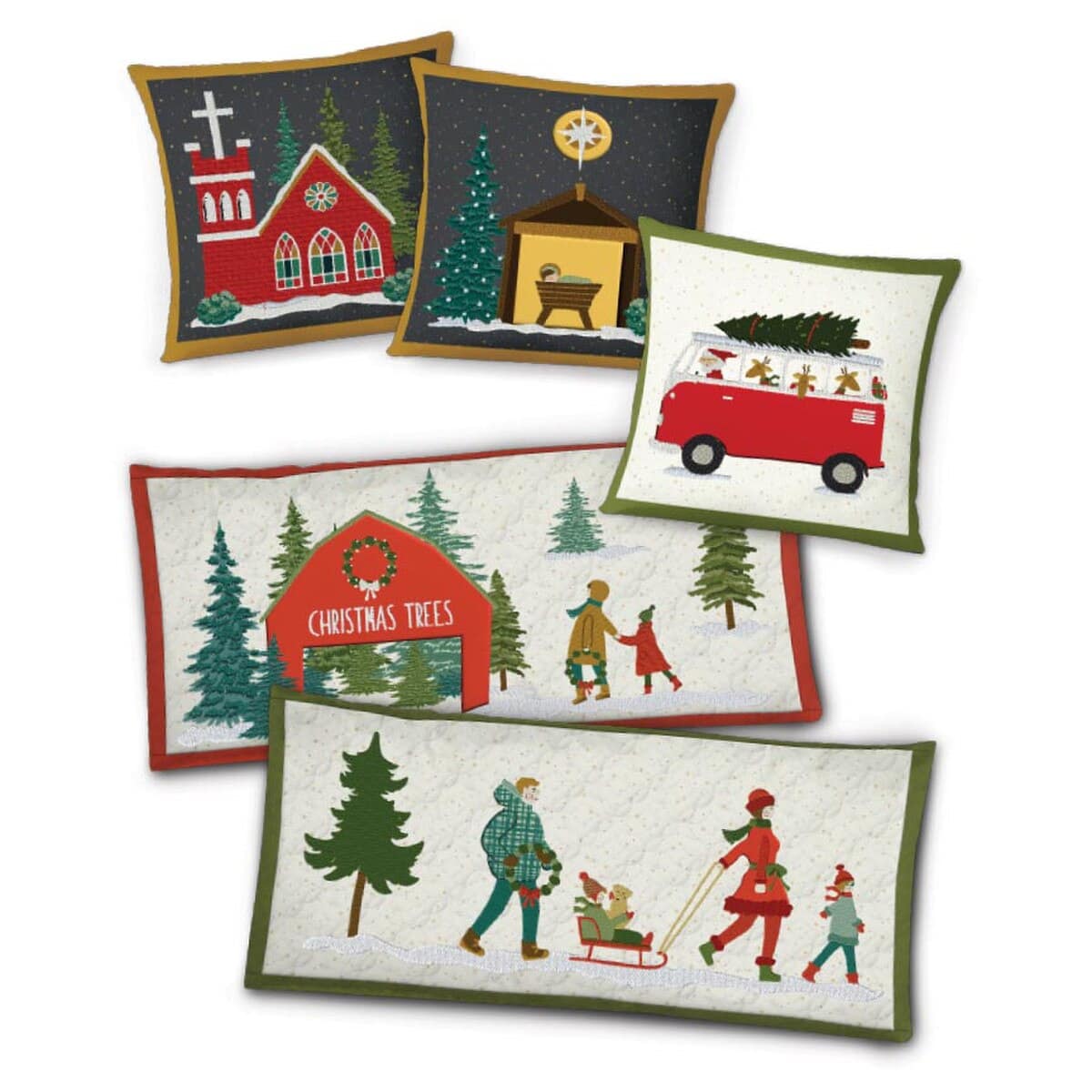 Machine Embroidery Designs, Christmas is in Town in by Riley Blake Designs
