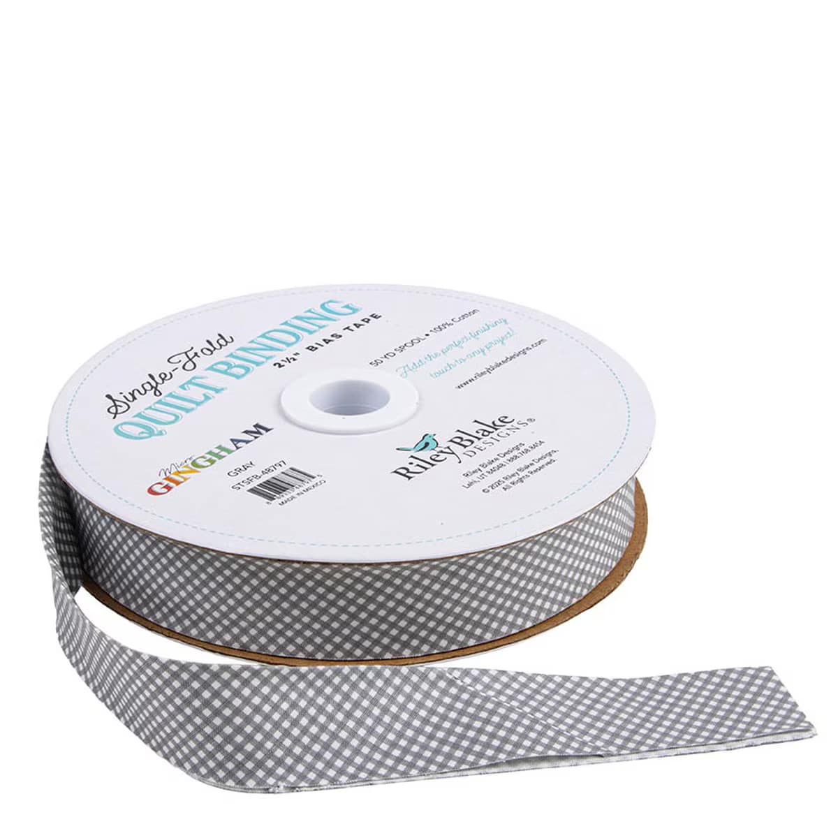 Bias Tape: Gingham 2 1/2" Single Fold Available in Multiple Colors by Riley Blake - Image 4