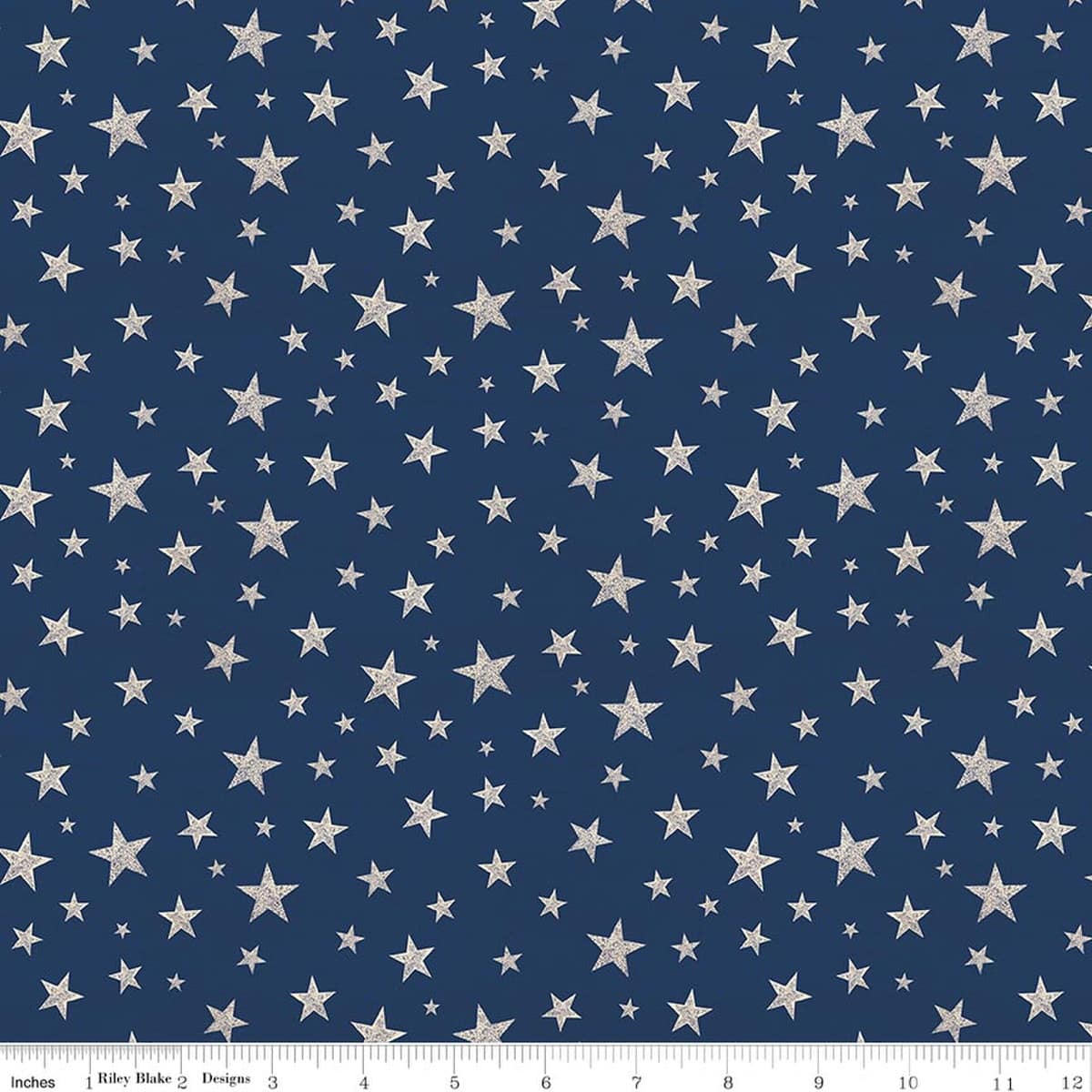 Cotton Fabric, 43"/44" Wide Valor is Never Forgotten in Stars Blue/Cream by Riley Blake Designs