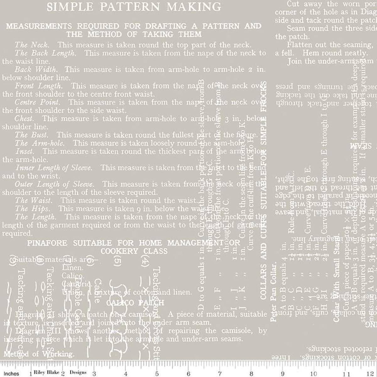Cotton Fabric, 107"/108" Wide Back Sew in Text Gray by Riley Blake Designs
