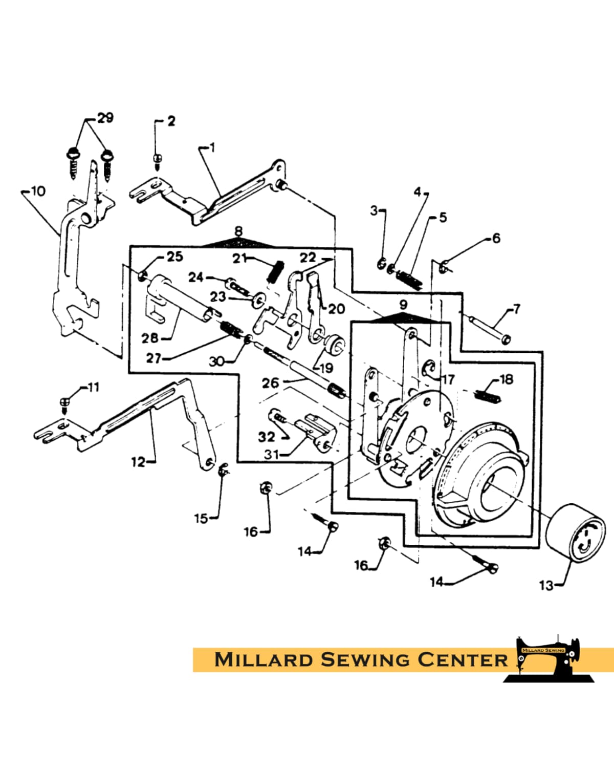 Carrier, Feed Regulator Positioning Pin for Singer 4832 Sewing Machine