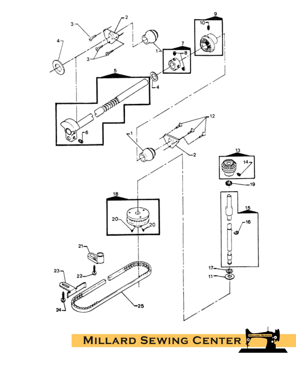 Gear, Upper Horizontal Shaft for Singer Sewing Machines
