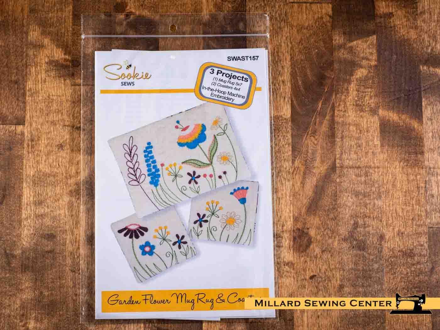 Garden Flower Mug Rug and Coaster Set, In The Hoop Design by Sookie Sews