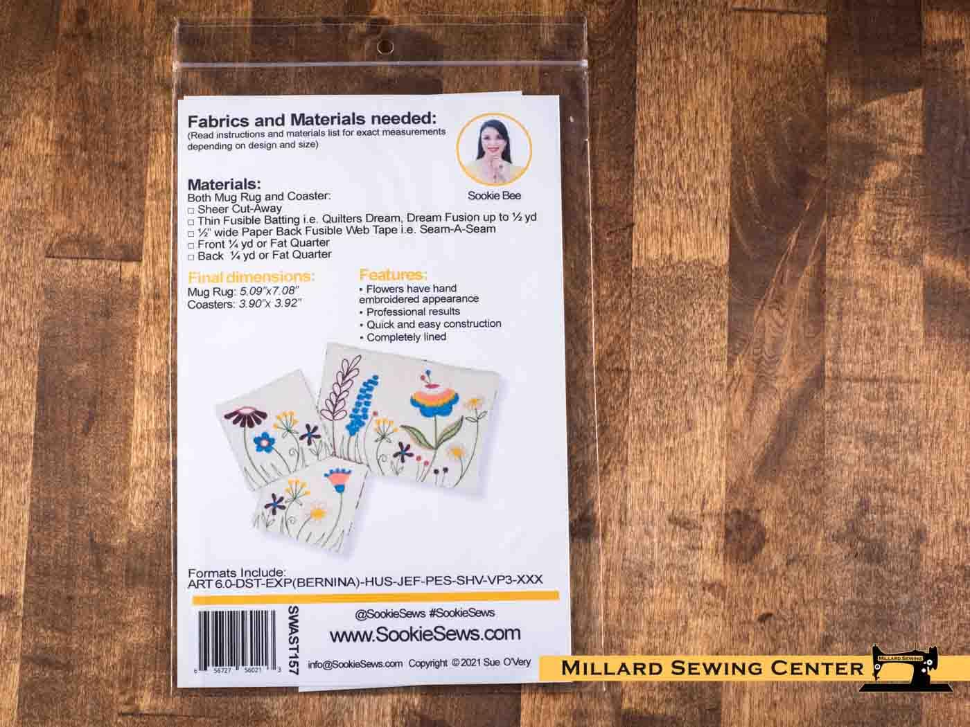 Garden Flower Mug Rug and Coaster Set, In The Hoop Design by Sookie Sews - Image 2