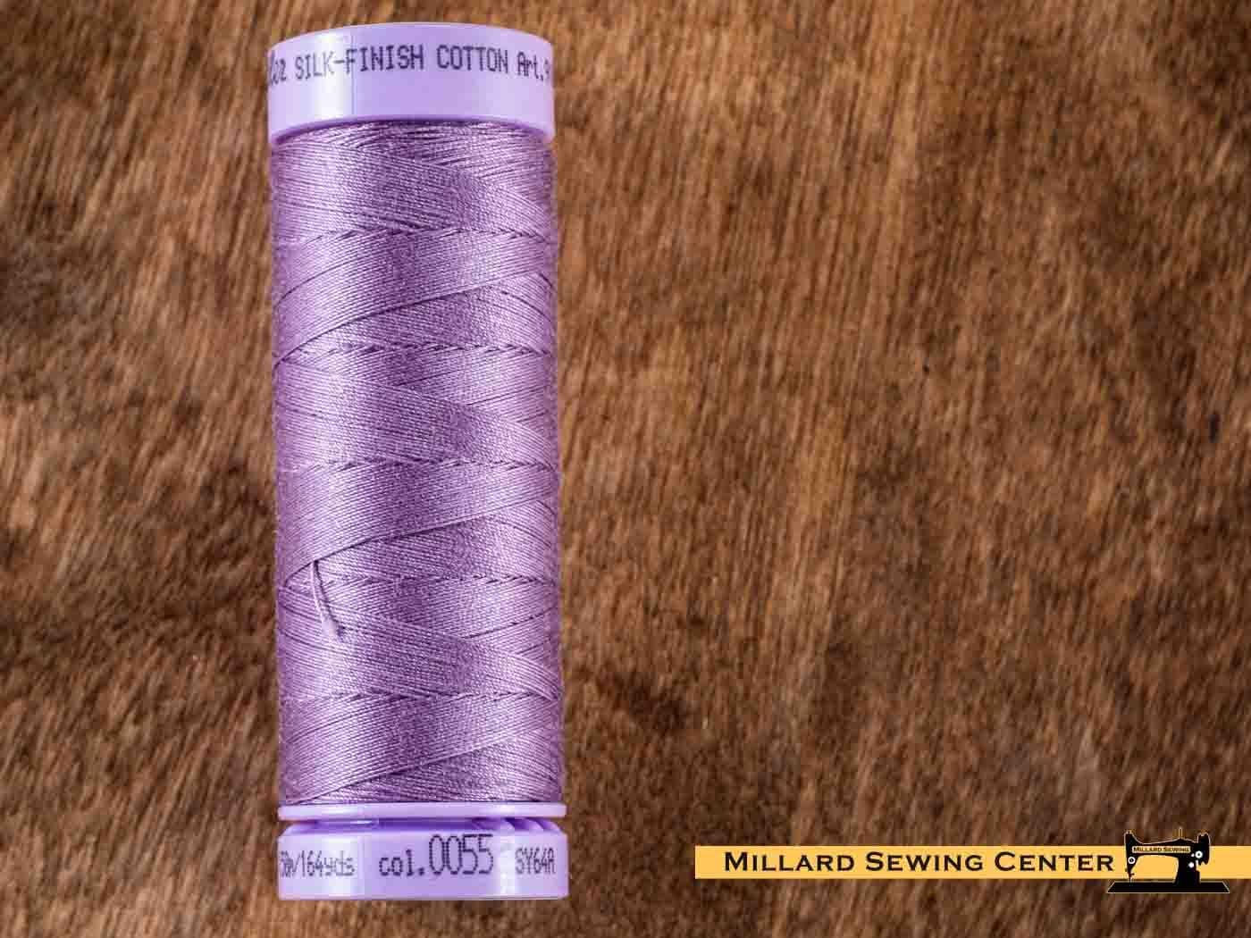 Silk Finish 50wt Mercerized Cotton Sewing Thread in 0055 Mallow by Mettler