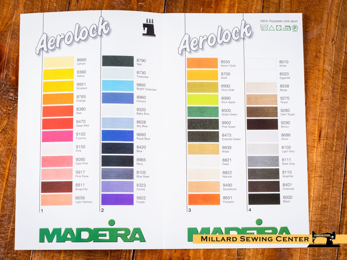 Color Selection Card, Printed for Aerolock Serger Thread by Madeira - Image 2