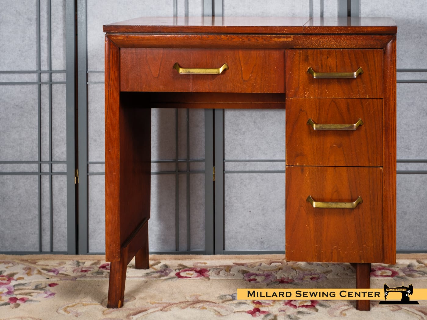 Sewing Machine Cabinet for Flat Bed, Long Machines, Model 593 by Singer - Image 10