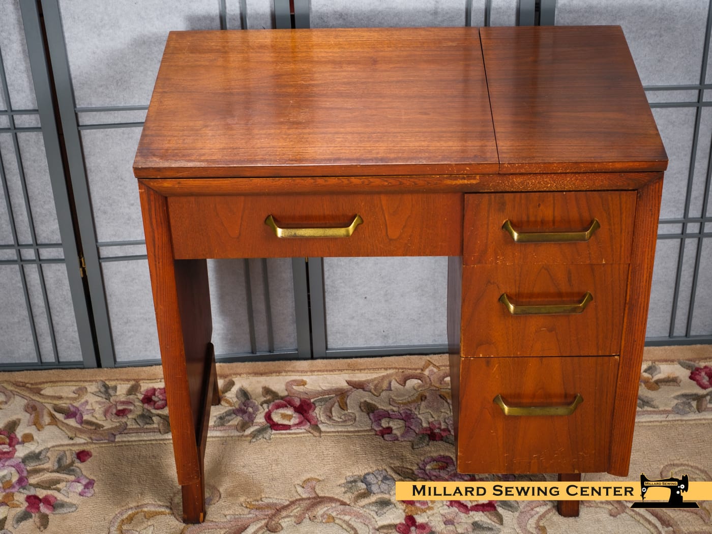 Sewing Machine Cabinet for Flat Bed, Long Machines, Model 593 by Singer - Image 9